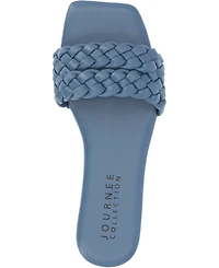 Journee Collection Women's Sawyerr Braided Single Band Flat Sandals