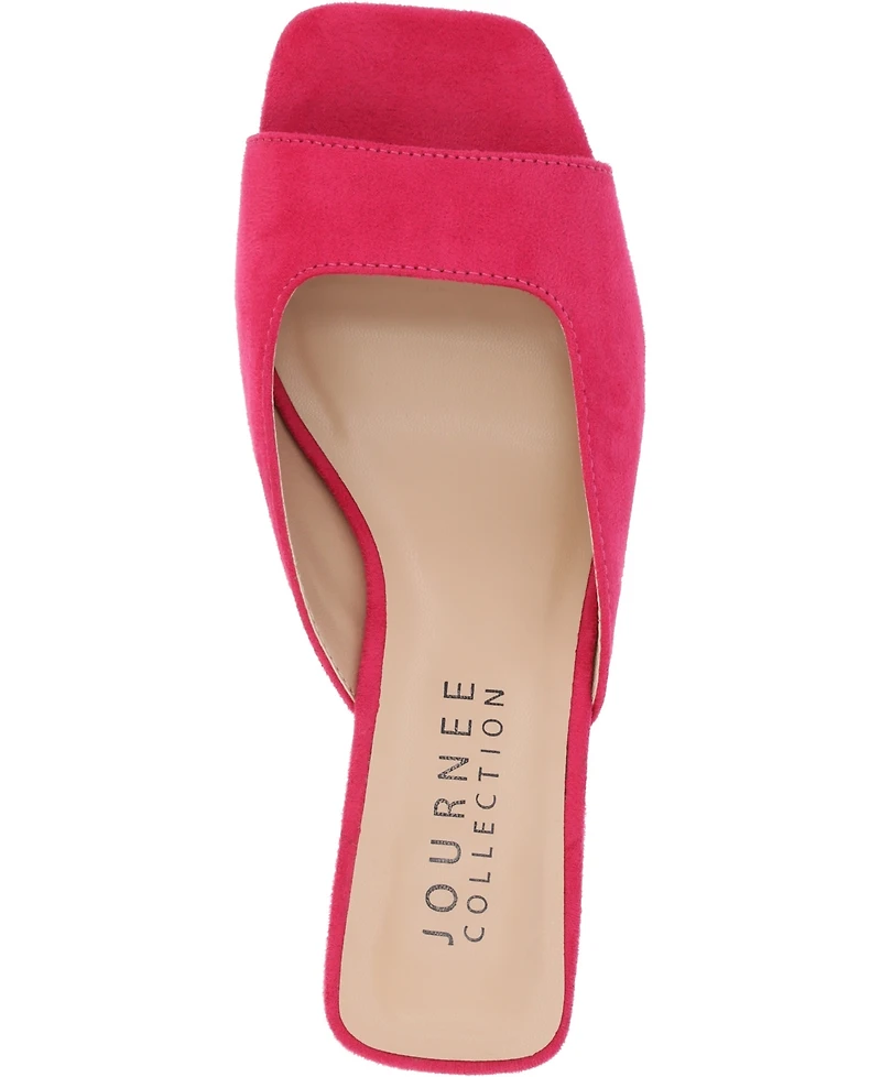 Journee Collection Women's Larna Square Toe Slip On Kitten Heels