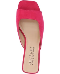 Journee Collection Women's Larna Square Toe Slip On Kitten Heels