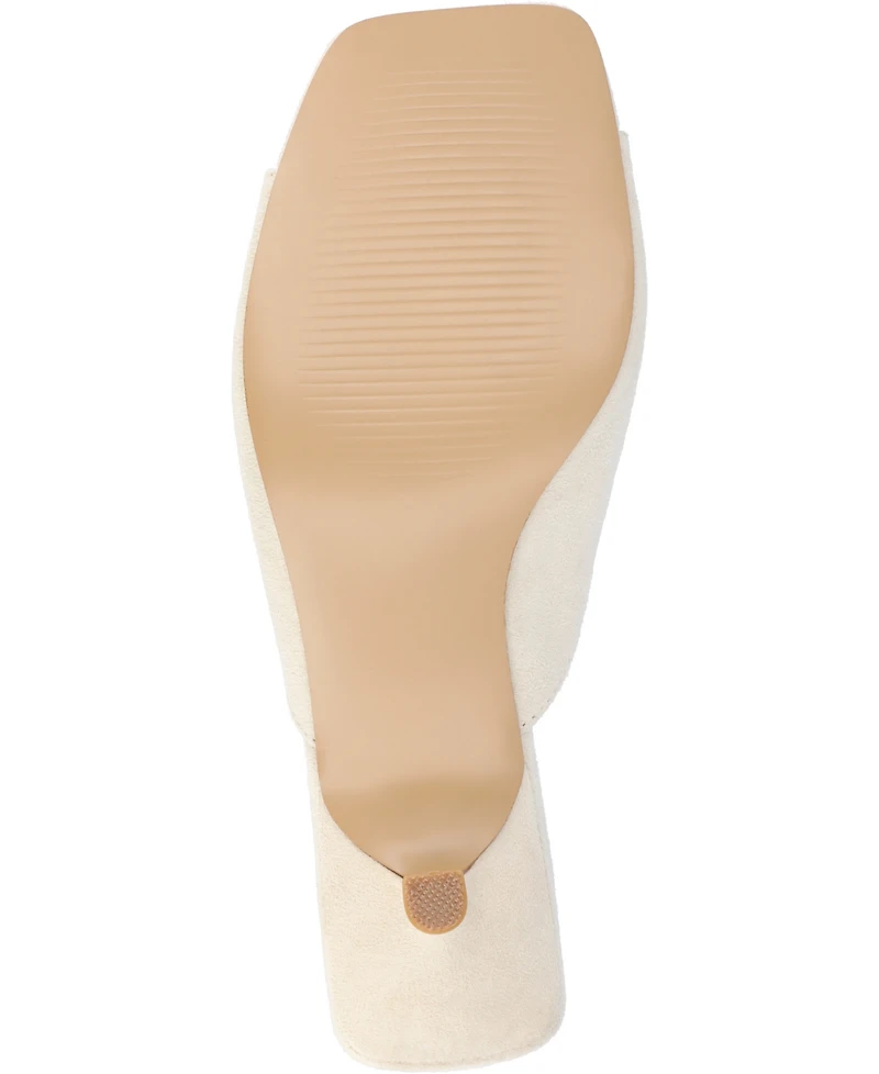 Journee Collection Women's Larna Square Toe Slip On Kitten Heels