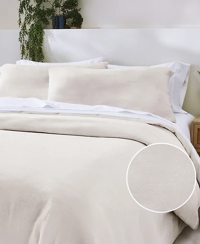 3-Piece Duvet Cover Set, Luxury 100% Cotton Oversized King with 2 Pillow Shams, Button Closure, Corner Ties by California Design Den