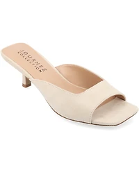 Journee Collection Women's Larna Square Toe Slip On Kitten Heels