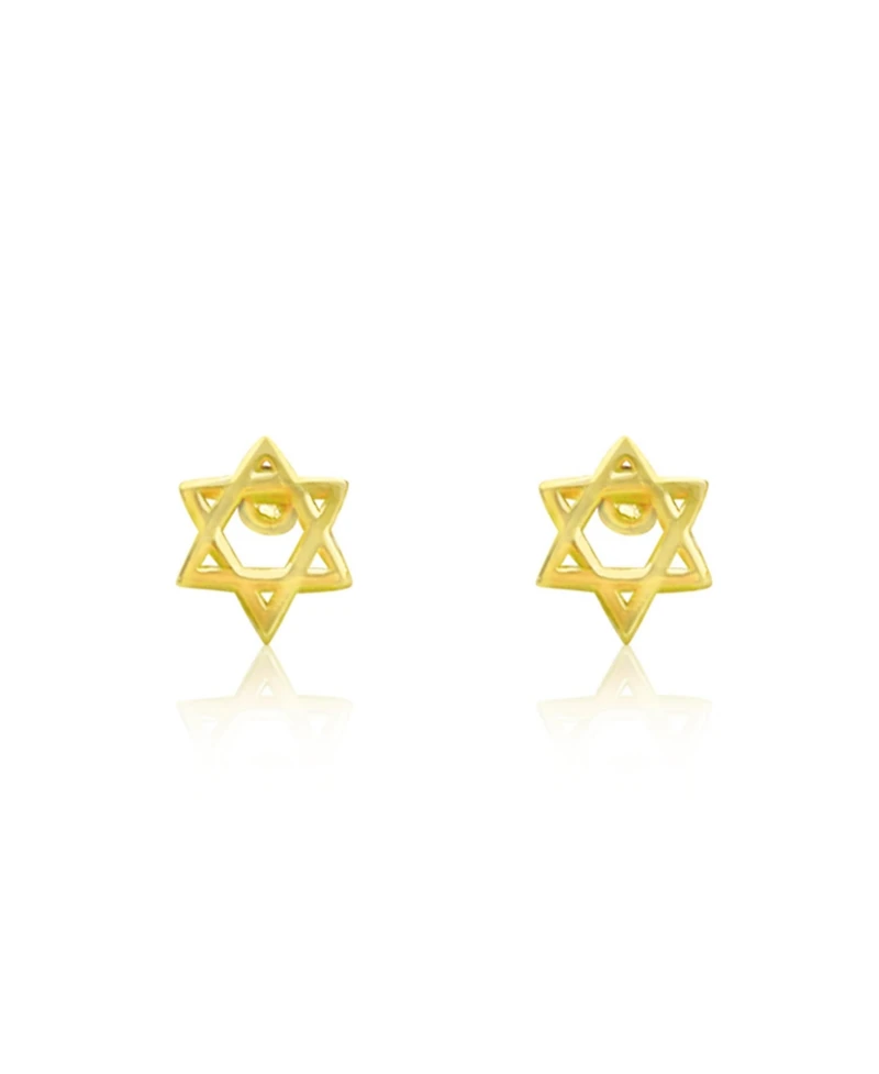 Etoielle Yellow Gold Tone Star of David Studs Earrings