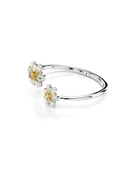 Swarovski Flower, Yellow, Rhodium Plated Idyllia Bangle Bracelet