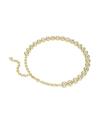Swarovski Round Cut, White, Gold-Tone Imber Necklace