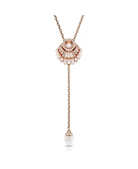 Swarovski Shell, White, Rose Gold-Tone Idyllia Y Pendant Necklace
