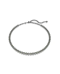Swarovski Round Cut, Gray, Ruthenium Plated Imber Tennis Necklace