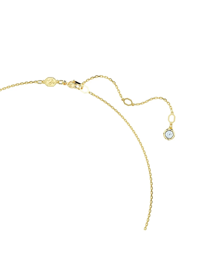 Swarovski Round Cut, Light Blue, Gold-Tone Imber Necklace