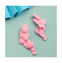 Sohi Women's Pink Abstract Drop Earrings