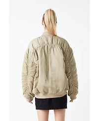 Women's Ruched Bomber Jacket