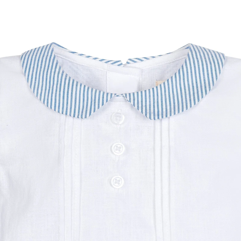Hope & Henry Baby Girls Layette Peter Pan Shirt and Short 2-Piece Set