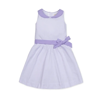 Hope & Henry Girls' Peter Pan Collar Seersucker Dress, Infant