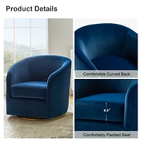 Swivel Accent Chair with Gold Metal Base for Living Room Nursery