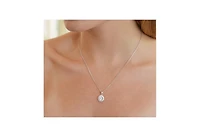 Round Halo Crystal Pendant Necklace