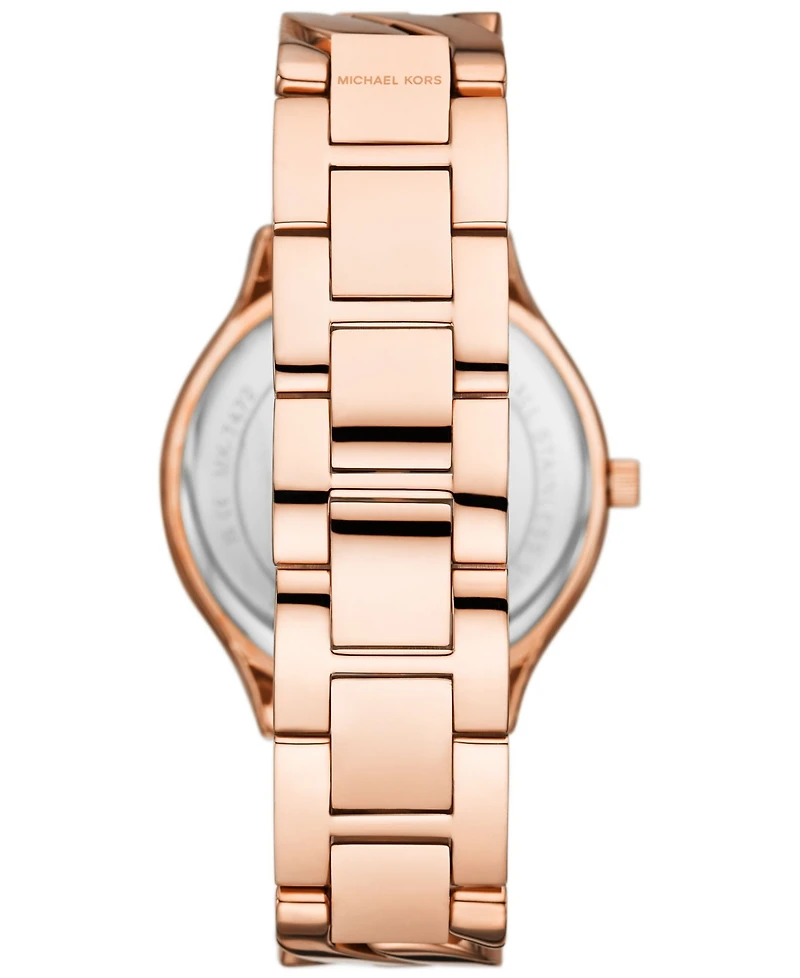 Michael Kors Women's Slim Runway Three-Hand Rose Gold-Tone Stainless Steel Watch 38mm