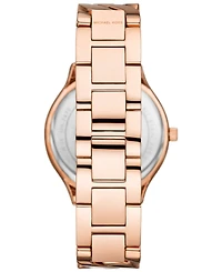 Michael Kors Women's Slim Runway Three-Hand Rose Gold-Tone Stainless Steel Watch 38mm