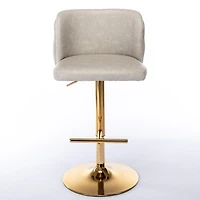 Streamdale Adjustable Swivel Bar Stools Set, Beige, Set of 2