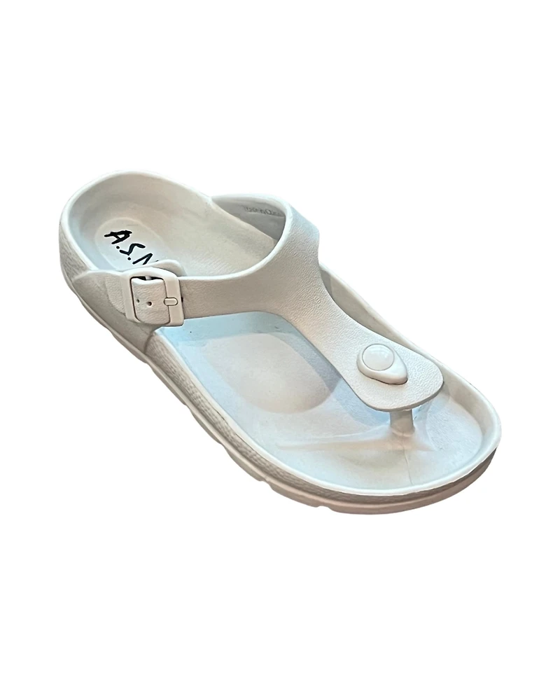 Andrew By Stevens Women s Comfort Slide Thong Buckle Eva Flat Sandal