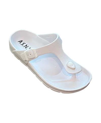 Andrew By Stevens Women s Comfort Slide Thong Buckle Eva Flat Sandal