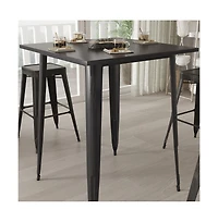 Rothko Patio Dining Table With Metal Frame And Square Top