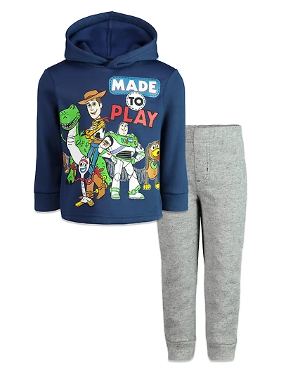 Disney Pixar Toy Story Woody Buzz Light-year Forky Fleece Hoodie and Jogger Pants Outfit Set Toddler |Child Boys
