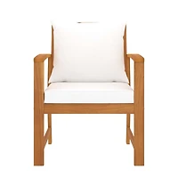 vidaXL Patio Chairs 2 pcs with Cream Cushion Solid Acacia Wood