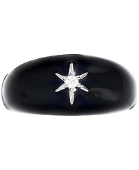 Lab-Grown White Sapphire (1/20 ct. tw.) & Enamel Star Ring Sterling Silver (Also Black Spinel)
