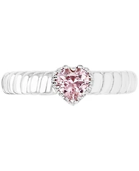 Lab-Grown Pink Sapphire Heart Ring (1/2 ct. t.w.) Sterling Silver