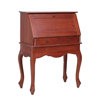 Secretary Desk Brown 30.7"x16.5"x40.6" Solid Mahogany Wood