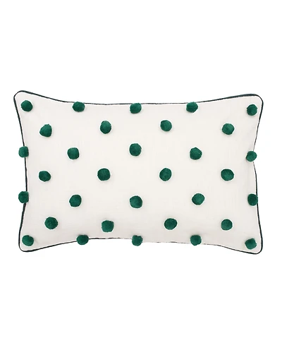 Jungle Dot Oblong Tufted Throw Pillow, 14" x 22"
