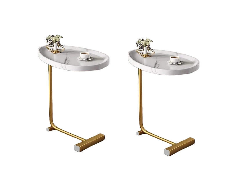 Streamdale White C-shaped Side Table Set