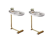 Streamdale White C-shaped Side Table Set