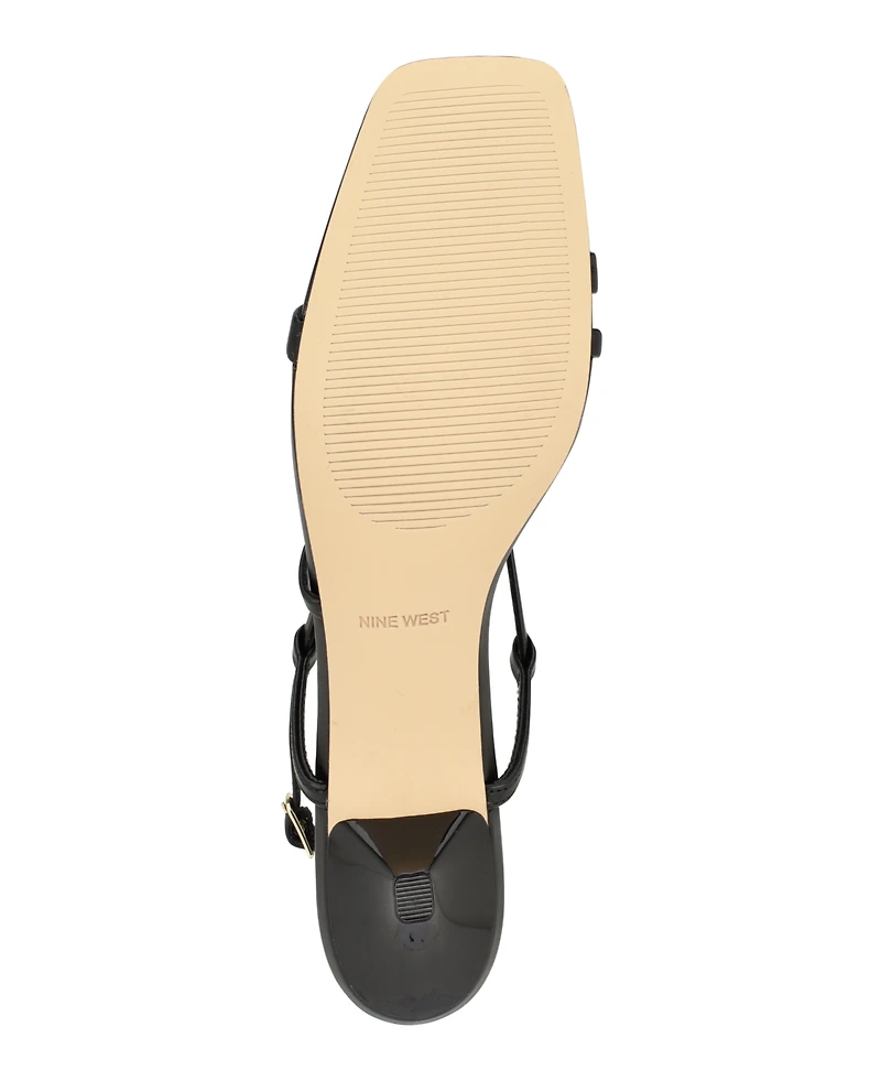 Nine West Women's Haya Strappy Square Toe Dress Sandals