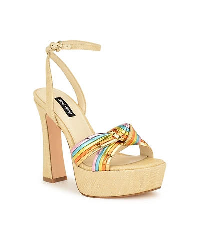 Nine West Women's Irna Tapered Heel Open Toe Dress Sandals