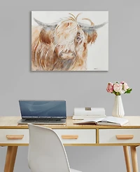 Ink+Ivy Windswept Hand Embellished Highland Bull Canvas Wall Art