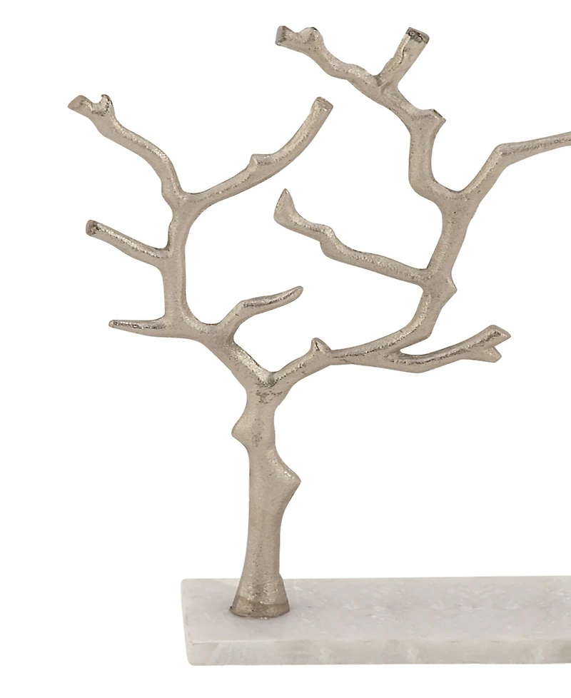 Rosemary Lane Real Marble Tree Jewelry Stand with Rectangular Base, 9" x 3" x 13"