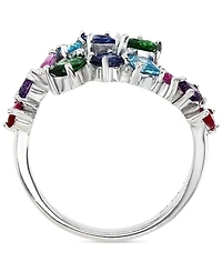 Lab-Grown Ruby (3/4 ct. t.w.), Pink Sapphire (1/3 t.w.) & Cubic Zirconia Multicolor Wrap Ring Sterling Silver