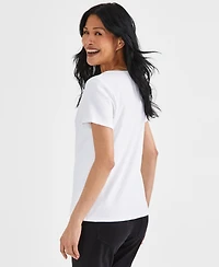Style & Co Petite Cotton Henley Short-Sleeve T-Shirt, Exclusively at Macy's