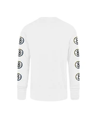 Men's '47 Brand White Brooklyn Nets City Edition Downtown Franklin Long Sleeve T-shirt