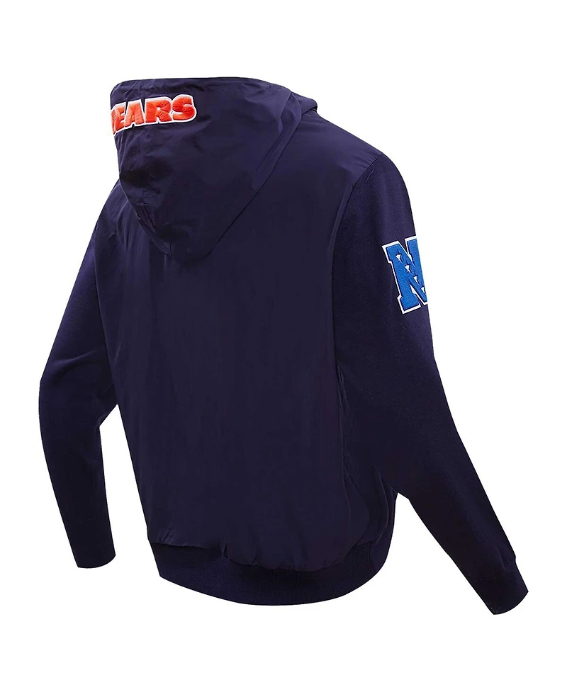Men's Pro Standard Navy Chicago Bears Hybrid Woven Full-Zip Hoodie