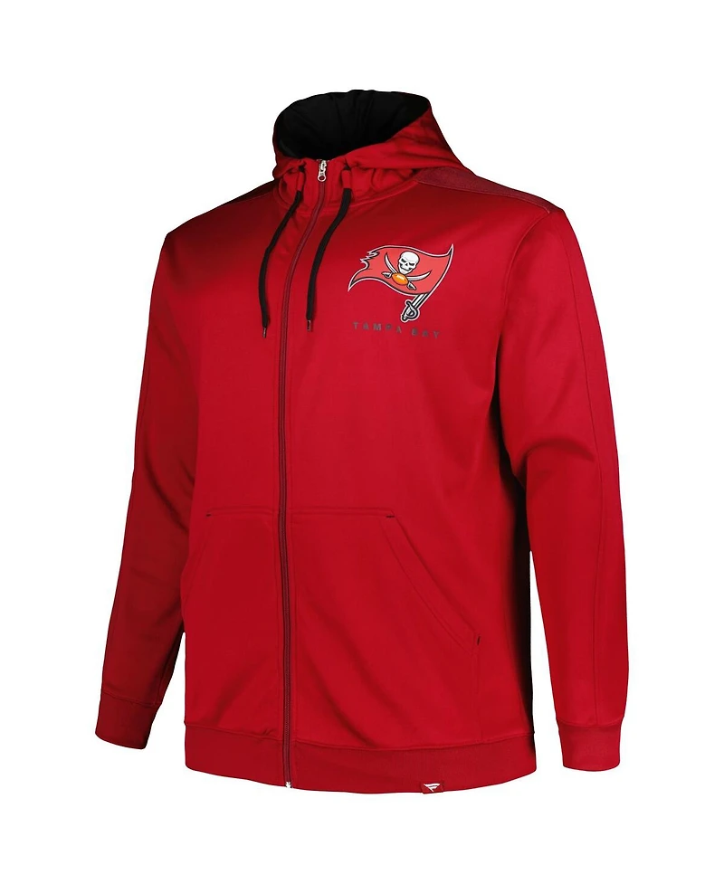 Men's Profile Red Tampa Bay Buccaneers Big and Tall Defender Full-Zip Hoodie