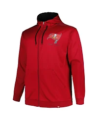Men's Profile Red Tampa Bay Buccaneers Big and Tall Defender Full-Zip Hoodie