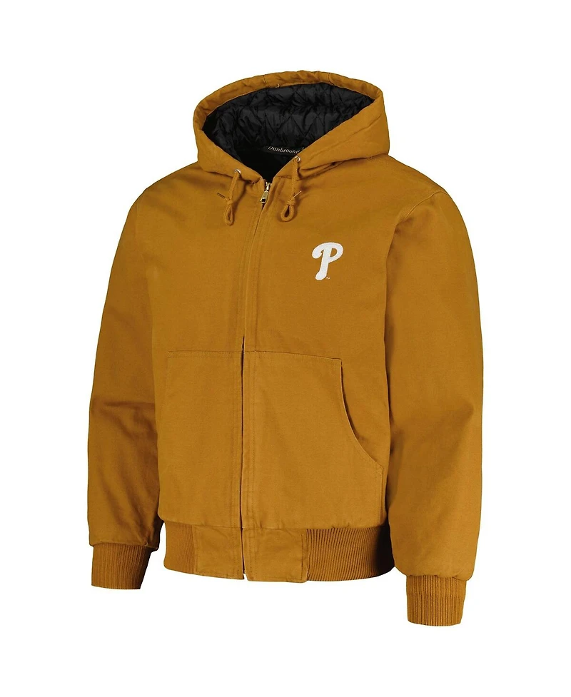 Men's Dunbrooke Brown Philadelphia Phillies Dakota Work Full-Zip Hoodie Jacket