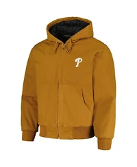 Men's Dunbrooke Brown Philadelphia Phillies Dakota Work Full-Zip Hoodie Jacket
