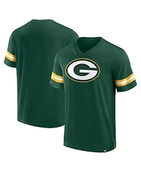 Men's Fanatics Green Green Bay Packers Jersey Tackle V-Neck T-shirt