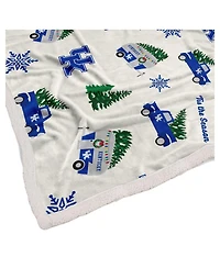Pegasus Home Fashions Kentucky Wildcats Holiday Truck Repeat 50" x 60" Sherpa Flannel Fleece Blanket