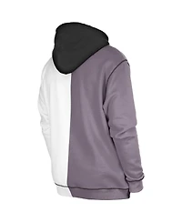 Men's New Era Silver, White Las Vegas Raiders Third Down Split Raglan Pullover Hoodie