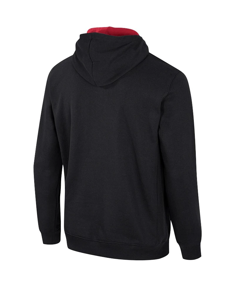 Men's Colosseum Black Stanford Cardinal Half-Zip Hoodie