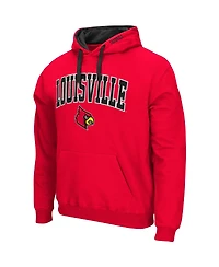 Men's Colosseum Red Louisville Cardinals Big and Tall Arch Logo 2.0 Pullover Hoodie