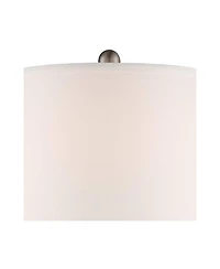 Regency Hill Arden Modern Table Lamps 25" High Set of 2 Mercury Glass Twist White Empire Bell Shade for Bedroom Living Room Bedside Nightstand Ho